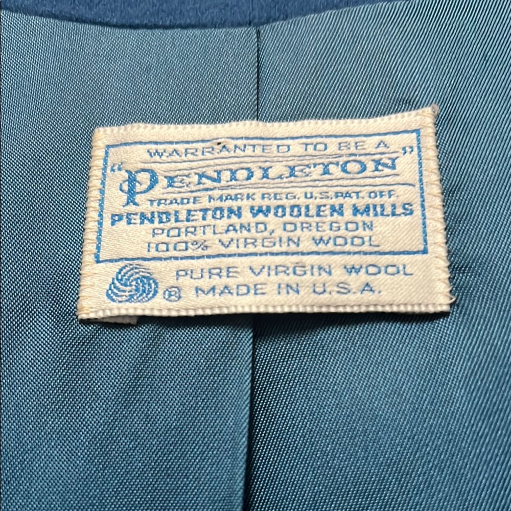 1930’s-40’s Vintage Pendleton Wool Blue Collarles… - image 2